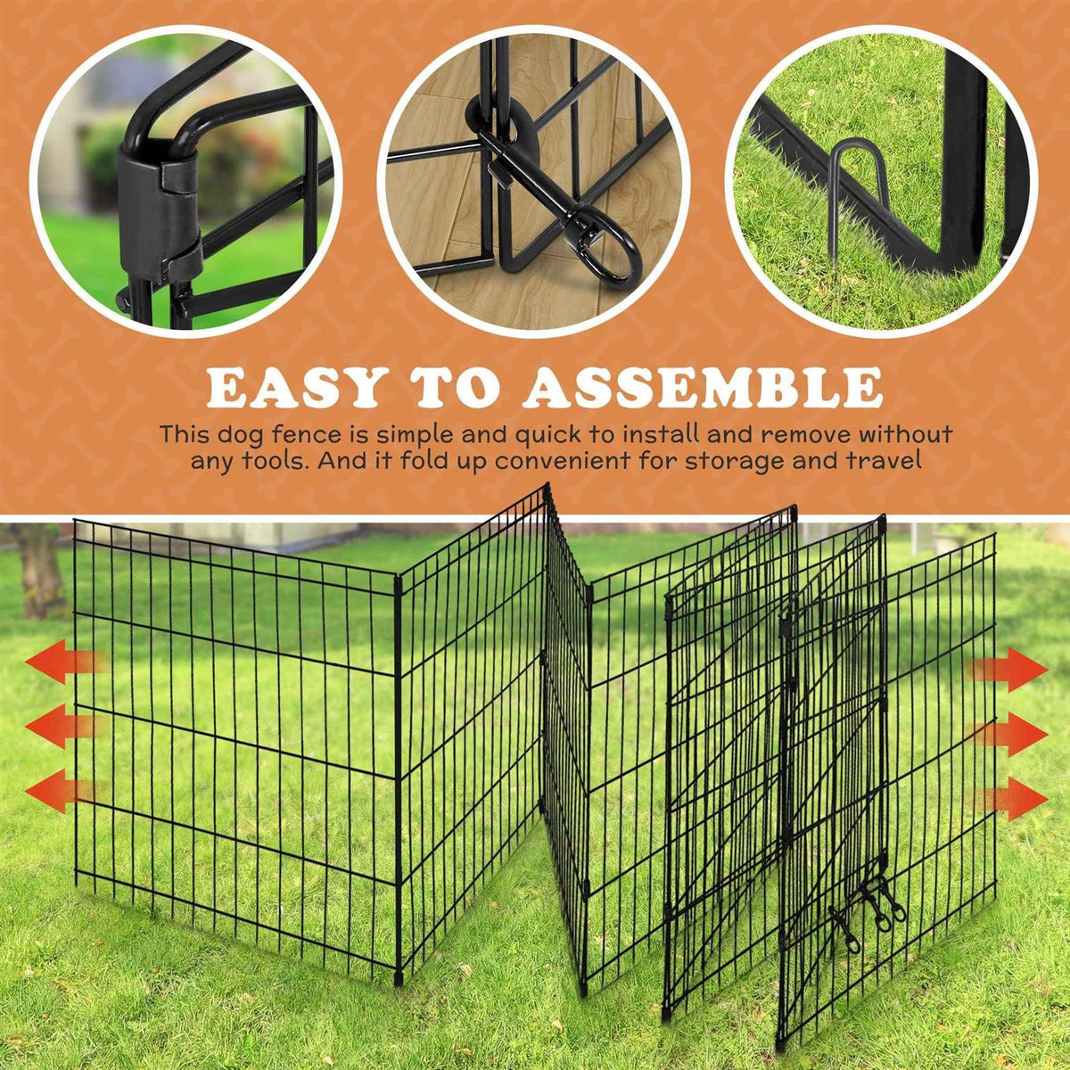 Folding 8 Panel Pet Playpen E834