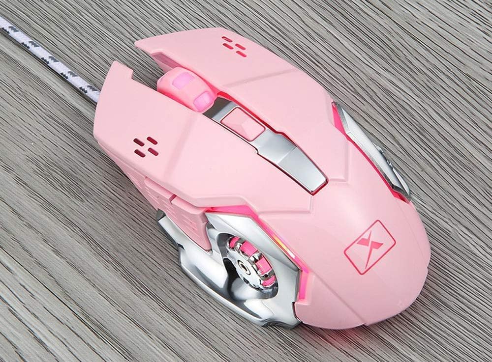 Pink Retro Typewriter-Style Wired Gaming Keyboard and Mouse Combo F757030