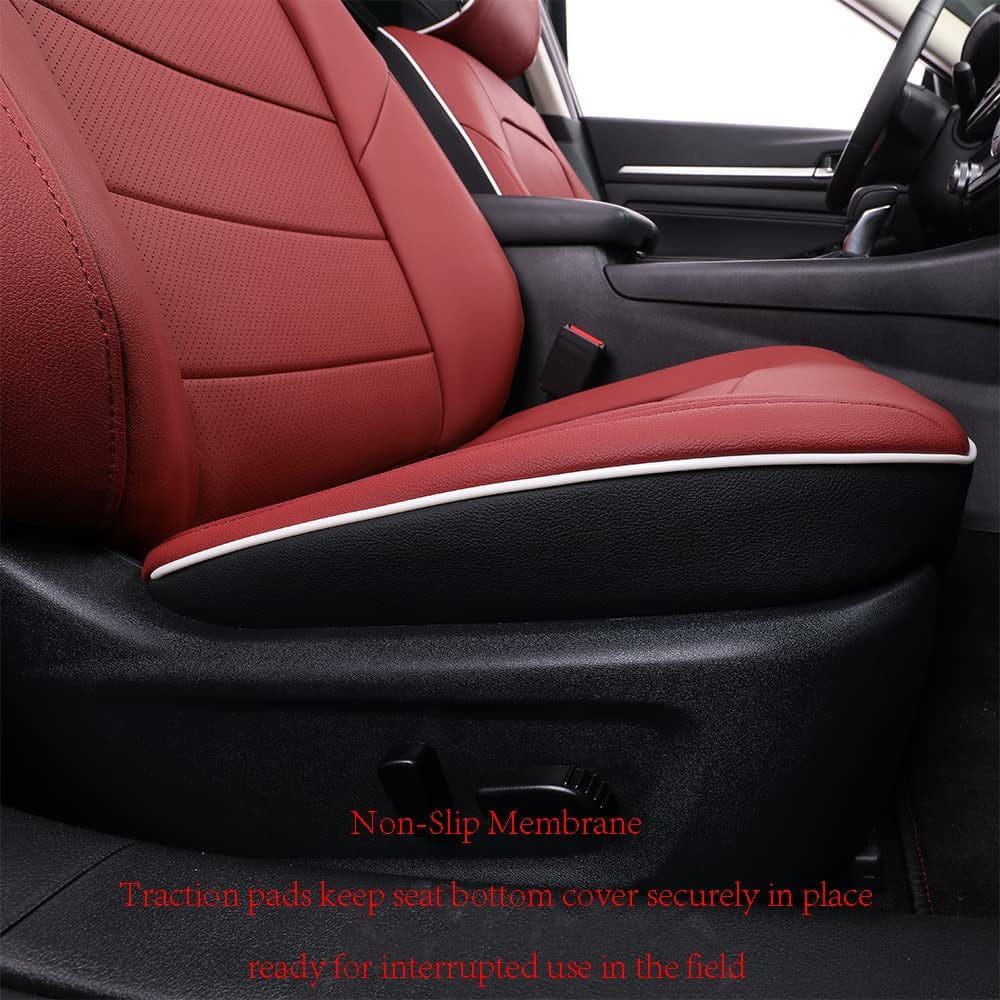 Burgundy Leatherette Full Set Car Seat Covers W54892