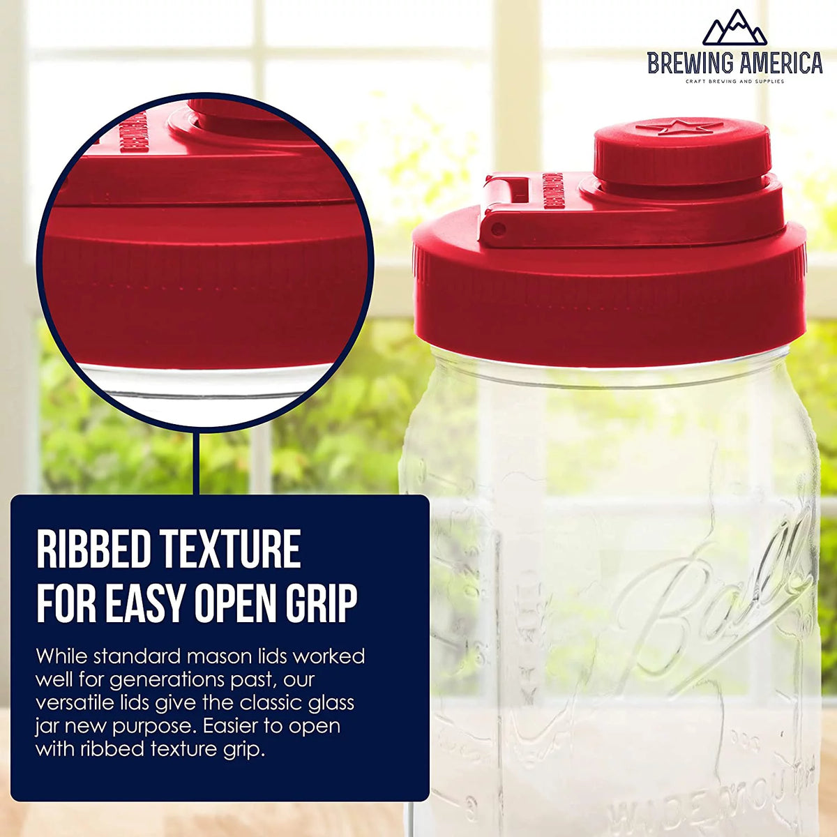 Glass Mason Jar Pitcher with Lid, 1 Quart Wide Mouth, 2-Pack J279