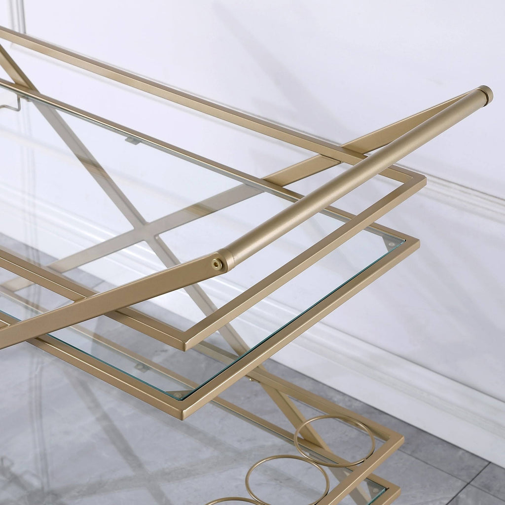 Gold Metal Bar Cart N612