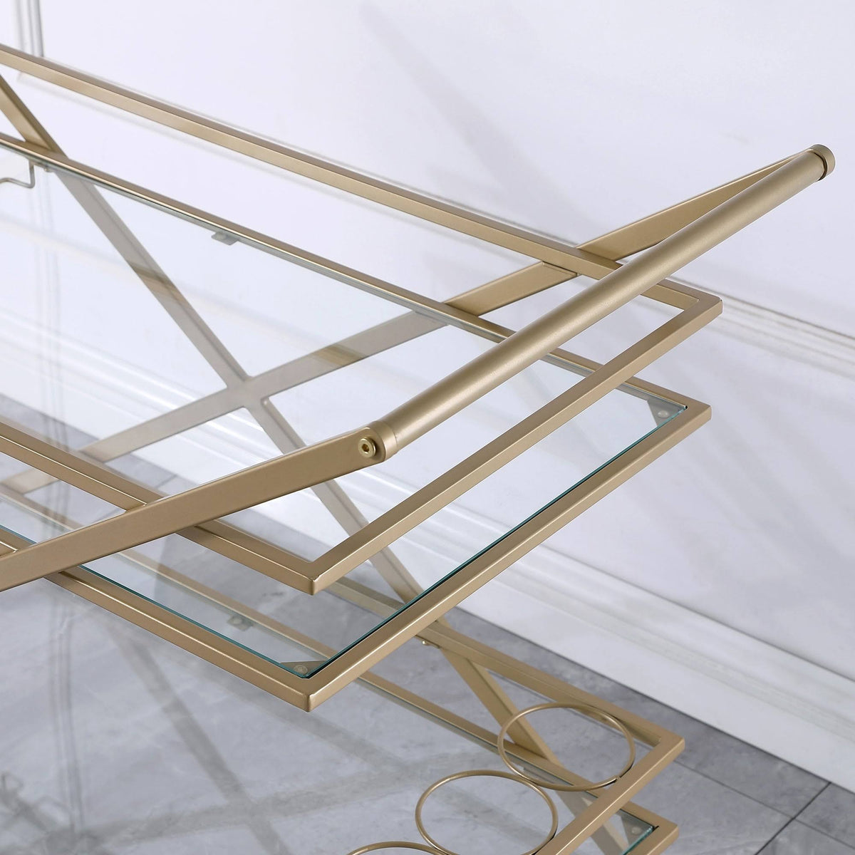 Gold Metal Bar Cart N612