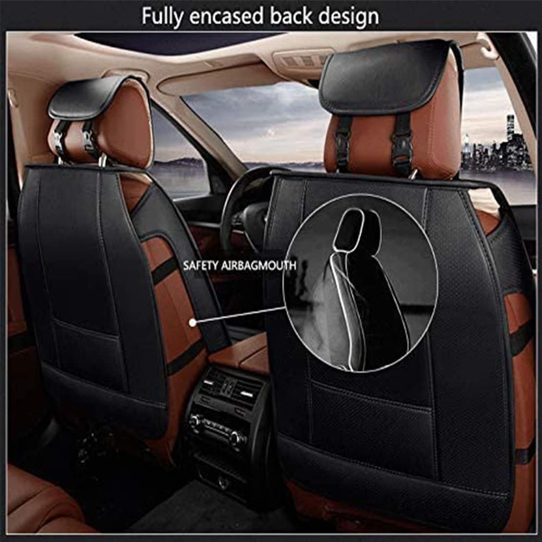 Waterproof PU Leather Car Seat Covers for Front and Rear Seats, Black Y656423