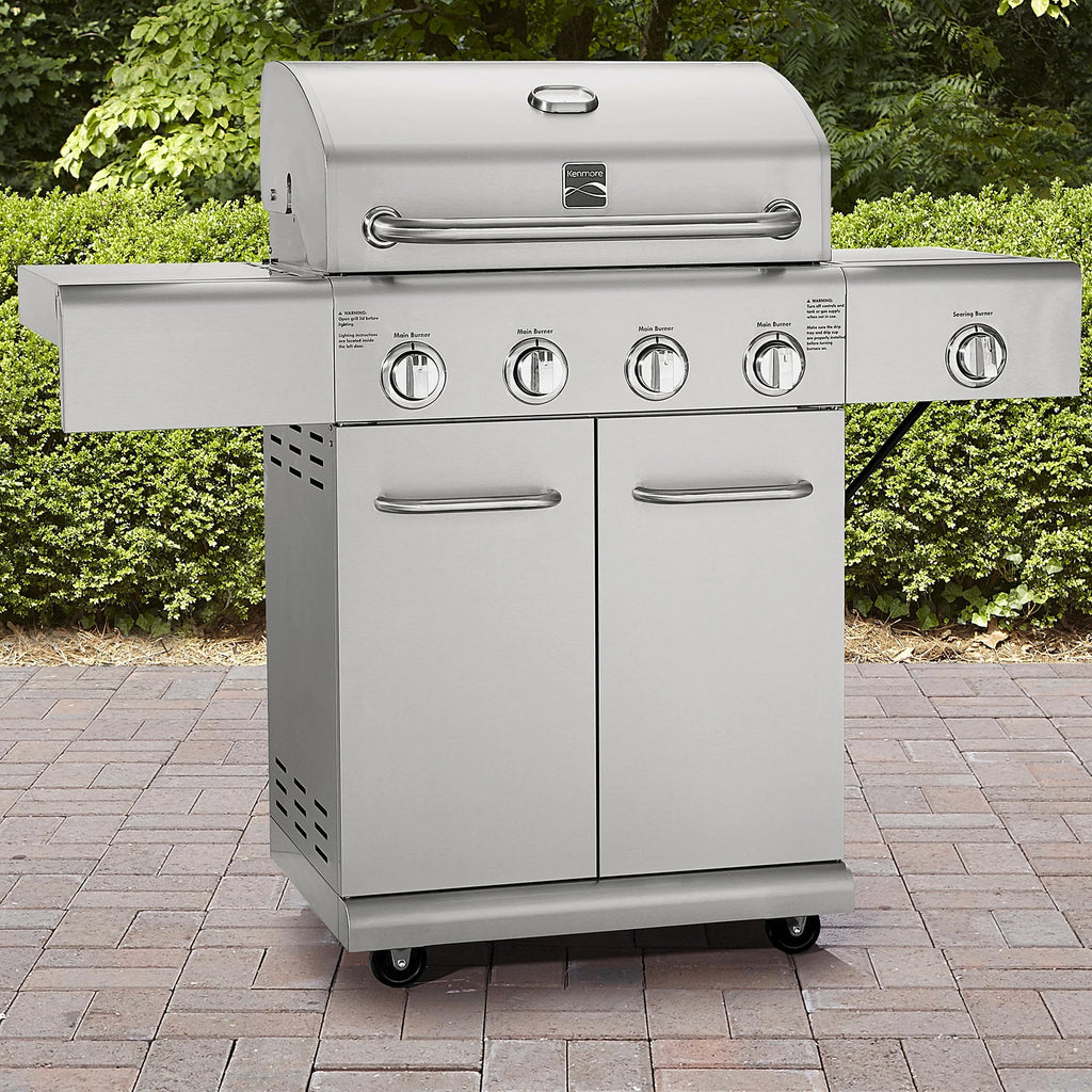 4 Burner Stainless Steel Propane Gas BBQ Grill with Side Burner M241