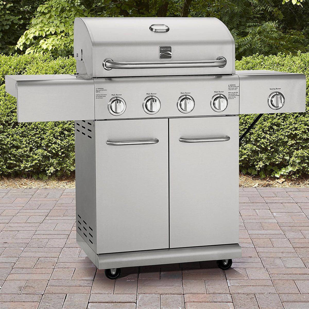 4 Burner Stainless Steel Propane Gas BBQ Grill with Side Burner M241