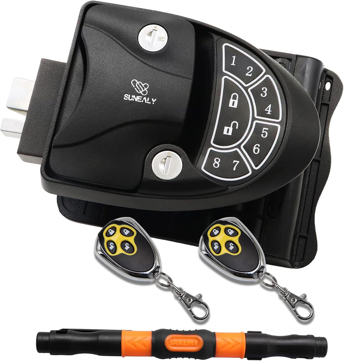 Metal RV Keyless Entry Door Lock with 2 Fobs and Backlit Keypad F220