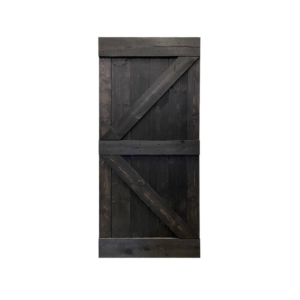 Walnut Stained Solid Pine Wood Interior Sliding Barn Door Slab B701