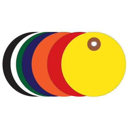 3x22 Orange Plastic Circle Tags, 100/Case F31570
