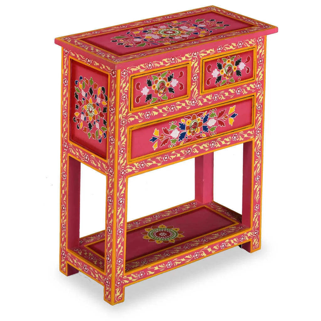 Pink Solid Wood Mango Sideboard with Drawers P595249
