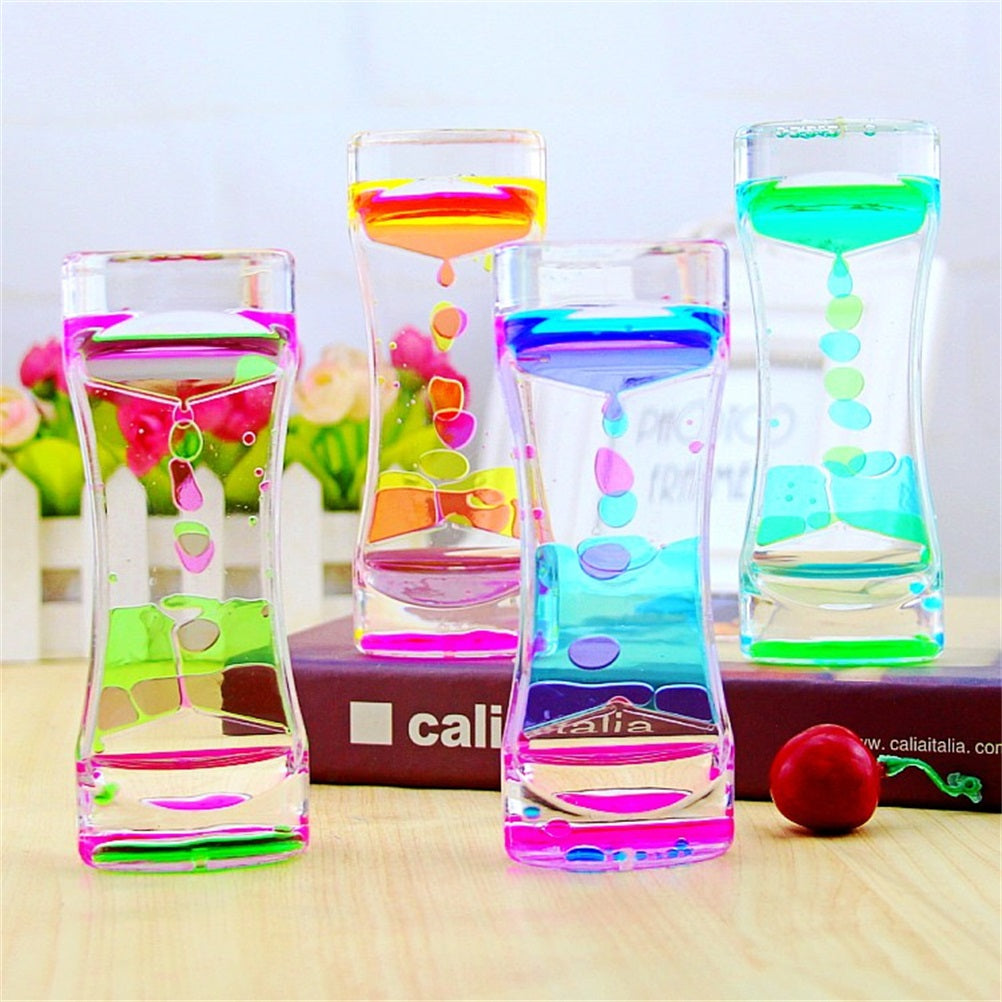 Colorful Liquid Motion Timer Oil Hourglass Toys U9463