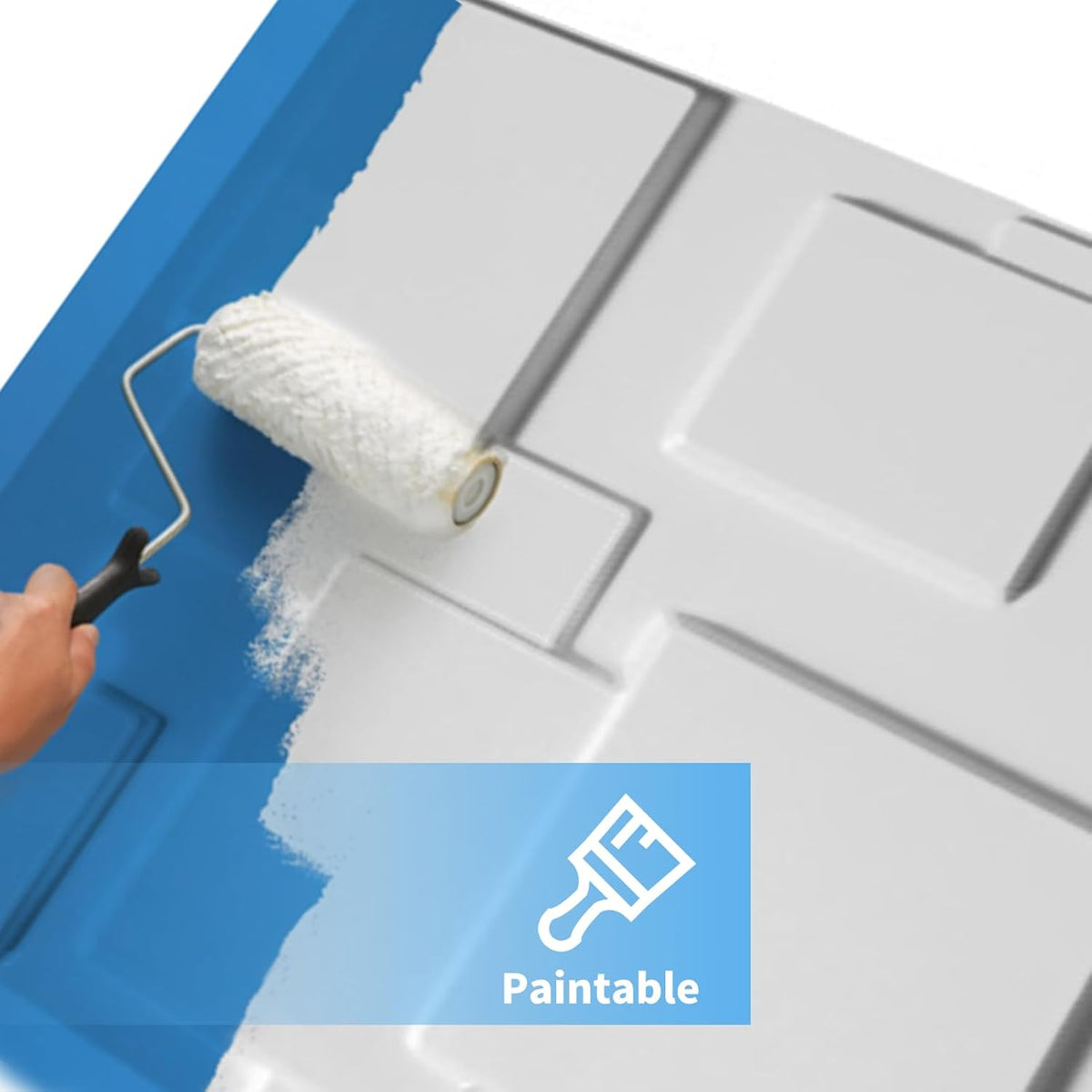 White PVC 3D Wall Panel, 32 Sq.FT R3940