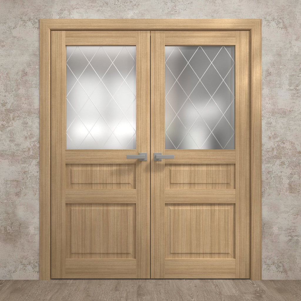 Solid Wood French Double Doors 36 x 80 inches E527