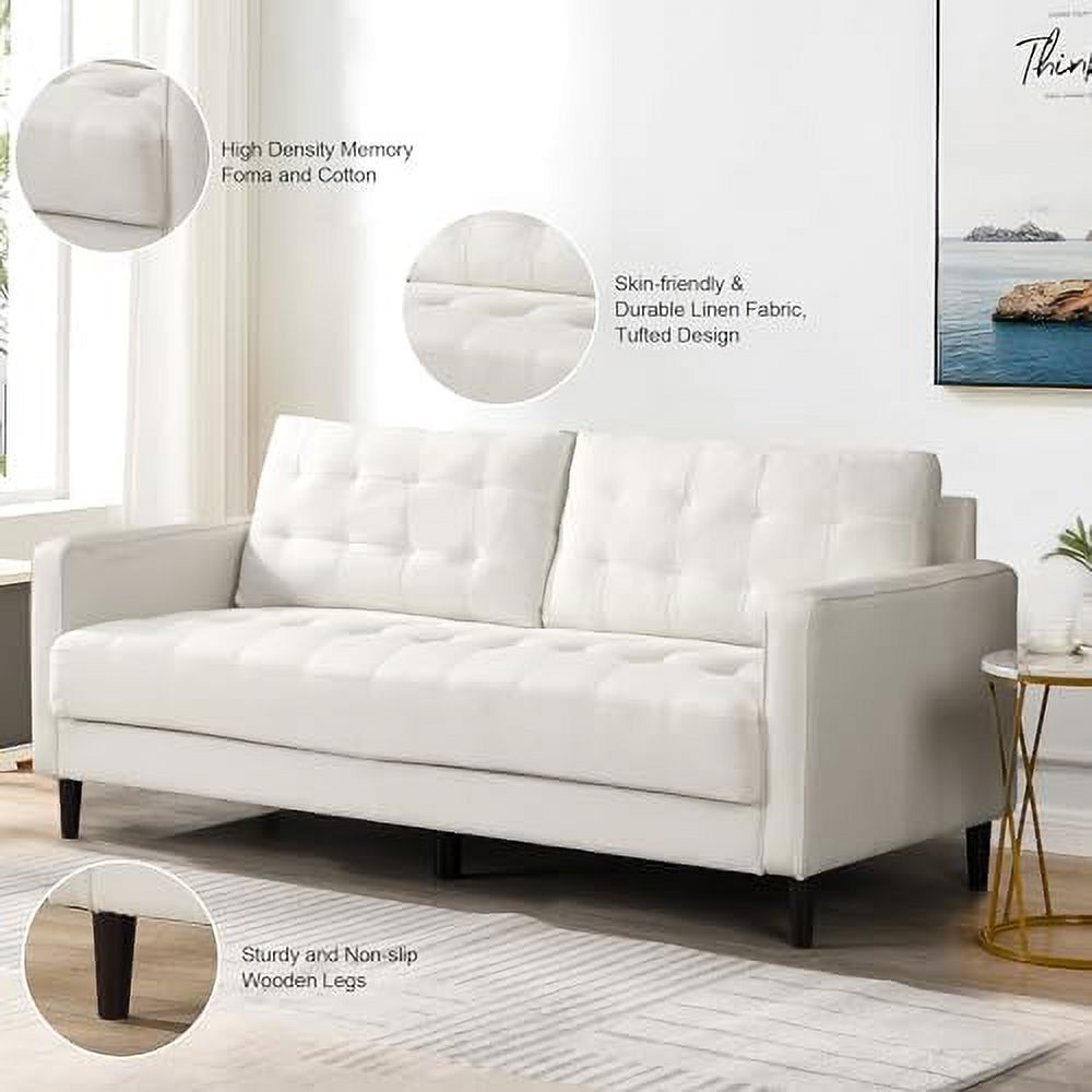 Green Velvet 3 Seater Couch with Tufted Cushion G423851