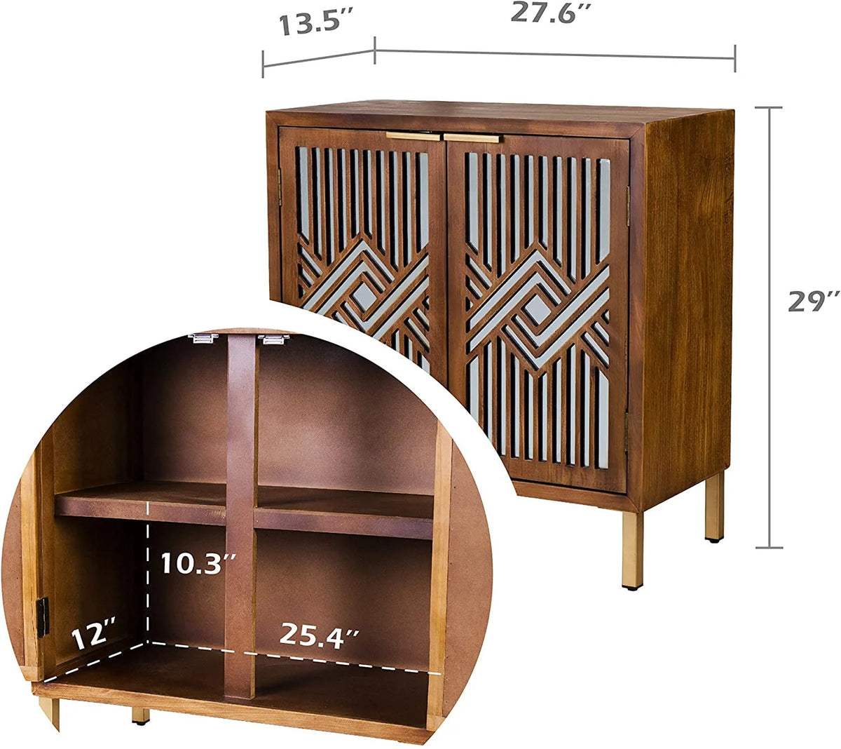 2-Door Accent Cabinet with Mirror Fronts M69419