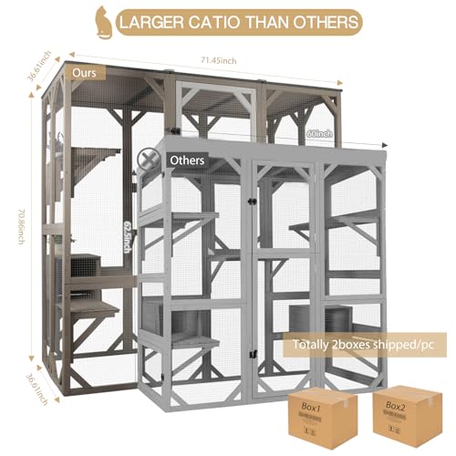 71" Wooden Cat Enclosure Z10737