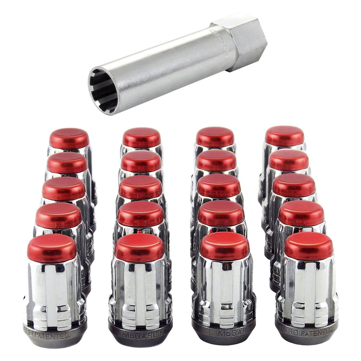 Chrome with Red Cap Wheel Installation Kit A3301