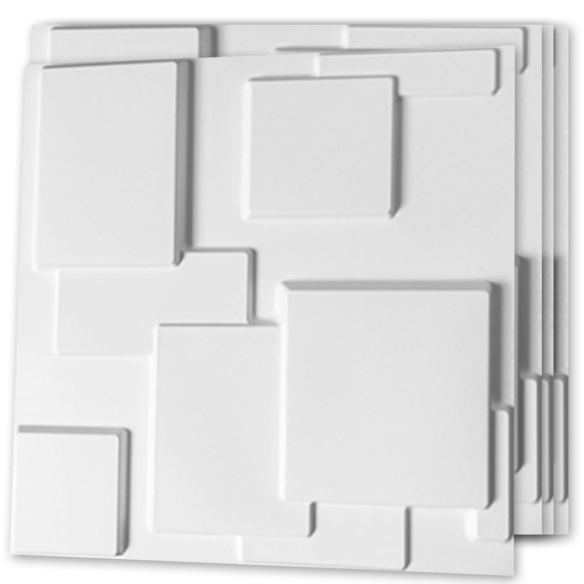 White PVC 3D Wall Panel, 32 Sq.FT R3940