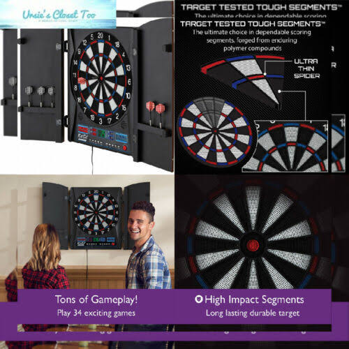 Electronic Soft Tip Dartboard with Cabinet Y253441