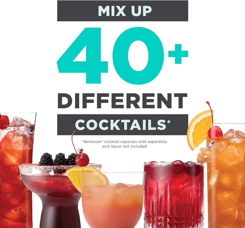 Cocktail Maker Machine, Bar Mat, and Glass Liquor Dispenser Bottles C25680