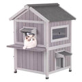 Large Wooden Cat House with Waterproof Roof N628985