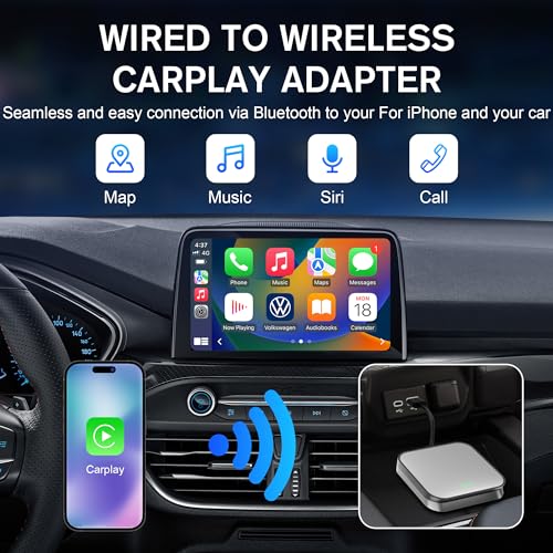 Grey Wireless Carplay Adapter with USB C Receiver O882