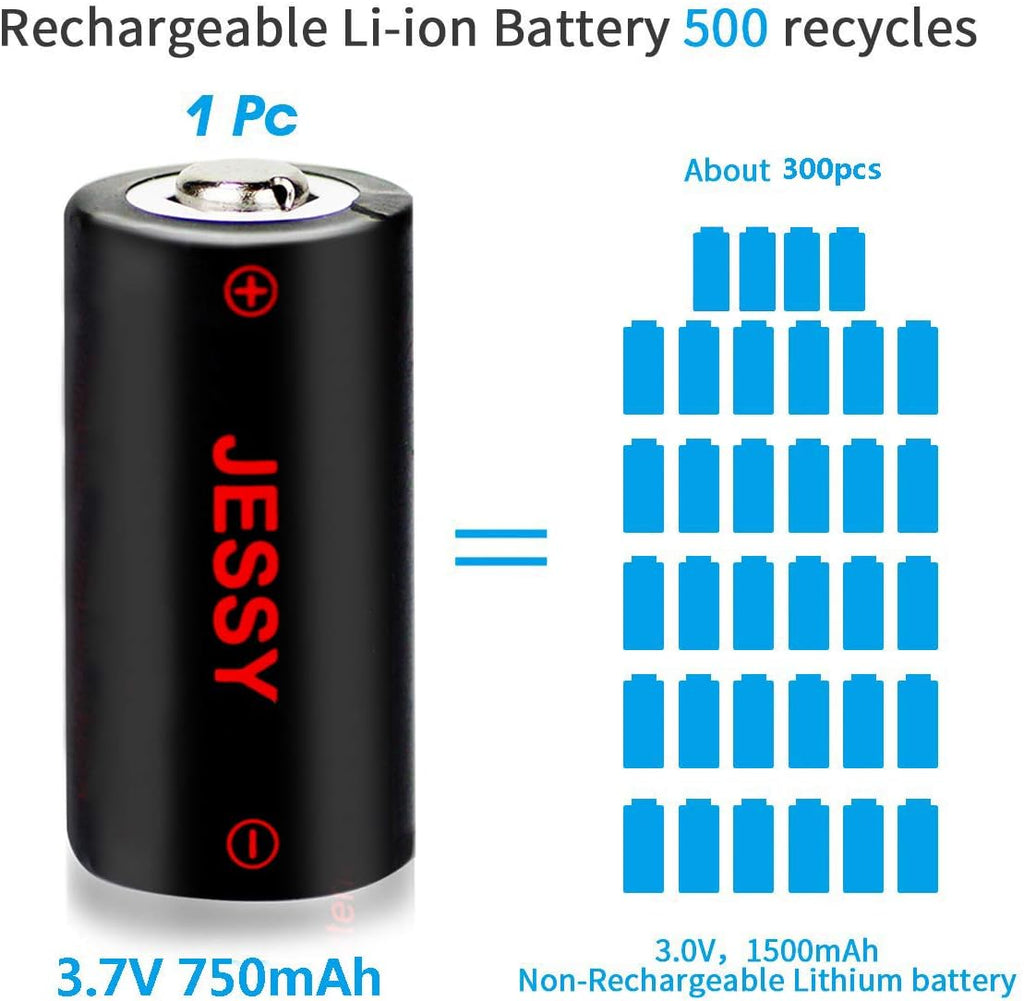 CR123A Rechargeable Lithium Batteries 16 Pack with Charger V1692