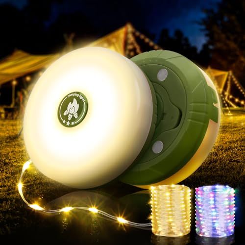 2-Pack 32.8FT Rechargeable Camping String Lights V335366