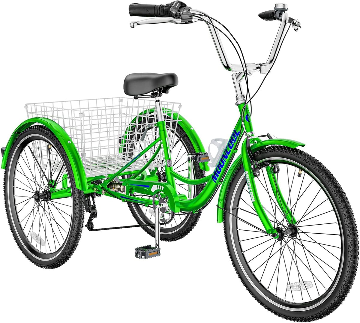 Apple Green 7 Speed 3 Wheel Adult Tricycle with Basket T399529