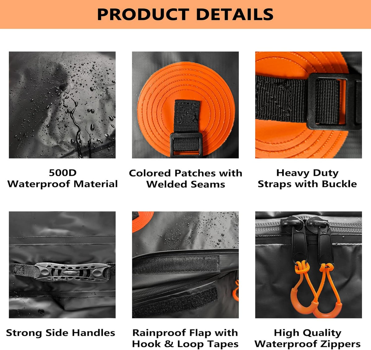 Hitch Cargo Carrier Bag 60 x 24 x 26 Foldable with 6 Reinforced Straps Y18161