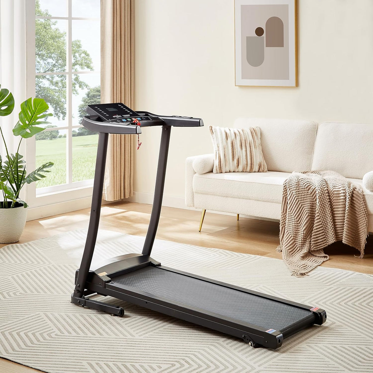 2.5 HP folding treadmill with 3-speed incline adjustment and 12 preset programs G19752