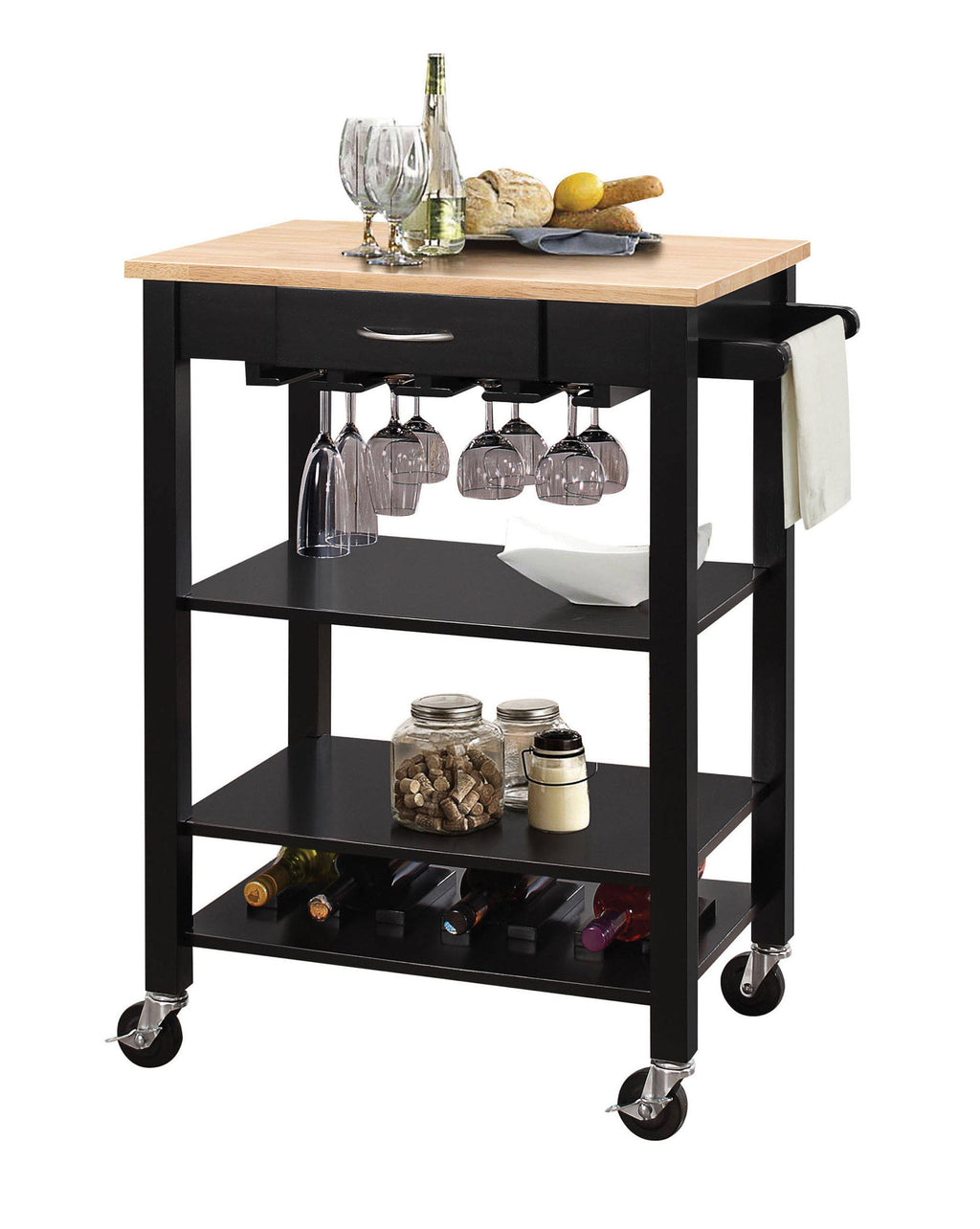 Kitchen Cart Natural & Black C99517