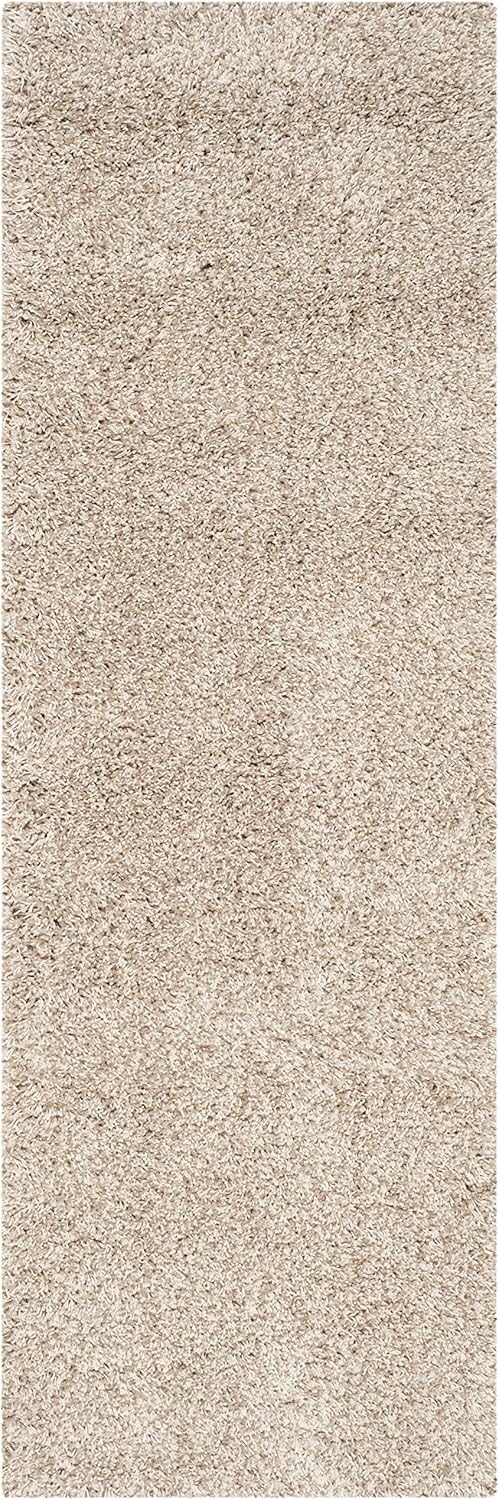 Beige Plush 2-inch Thick Runner S8973