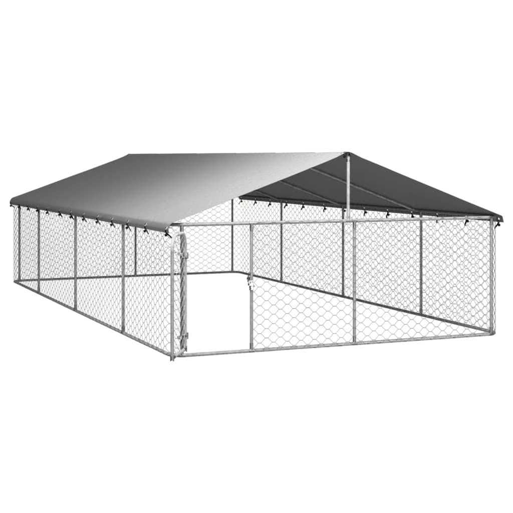 Outdoor Dog Kennel with Roof J5498