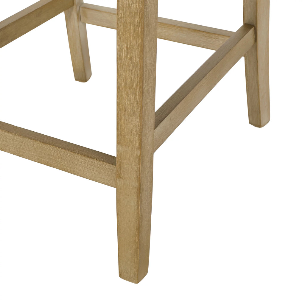 Beige and Weathered Brown Fabric Counter Stools, Set of 2 U28214