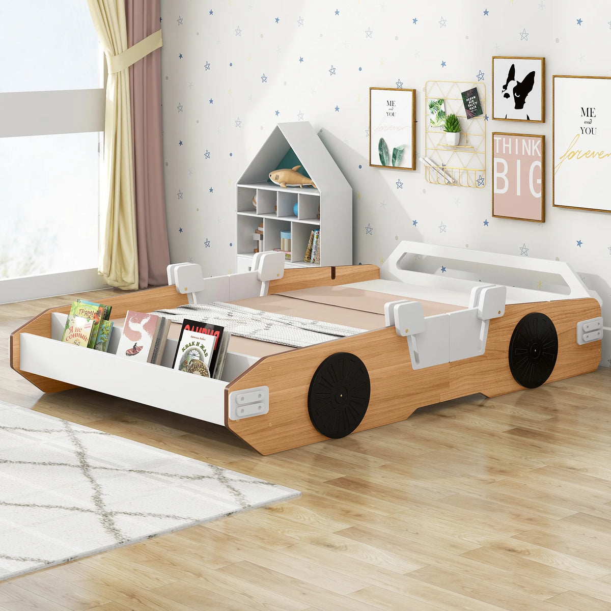 Twin Size Car Bed with Storage Drawers B8465