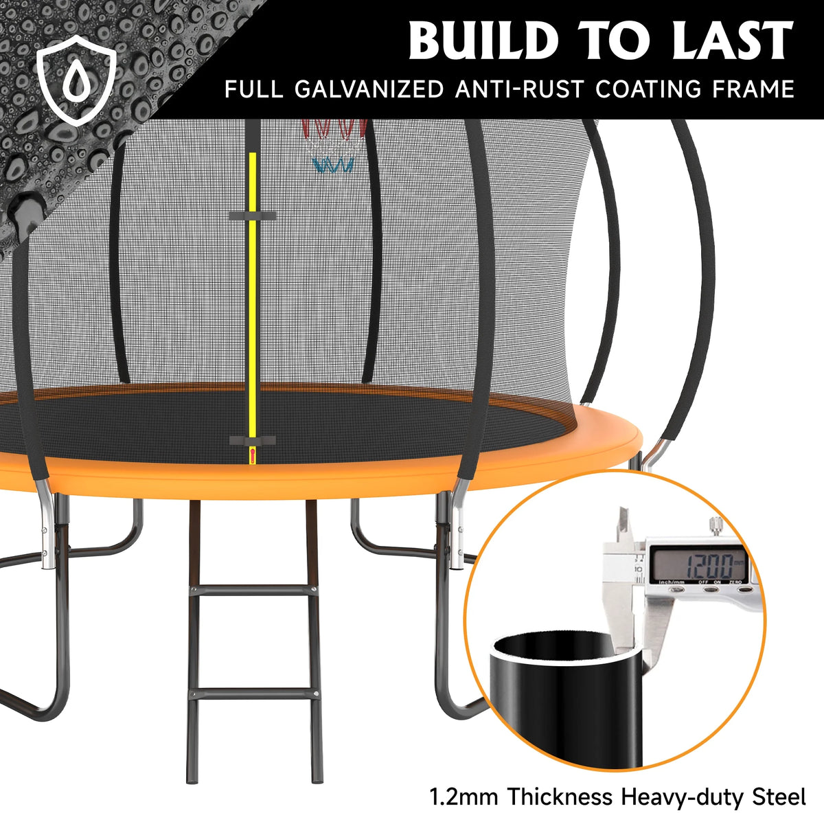12FT Trampoline with Basketball Hoop and Safety Enclosure Net U610