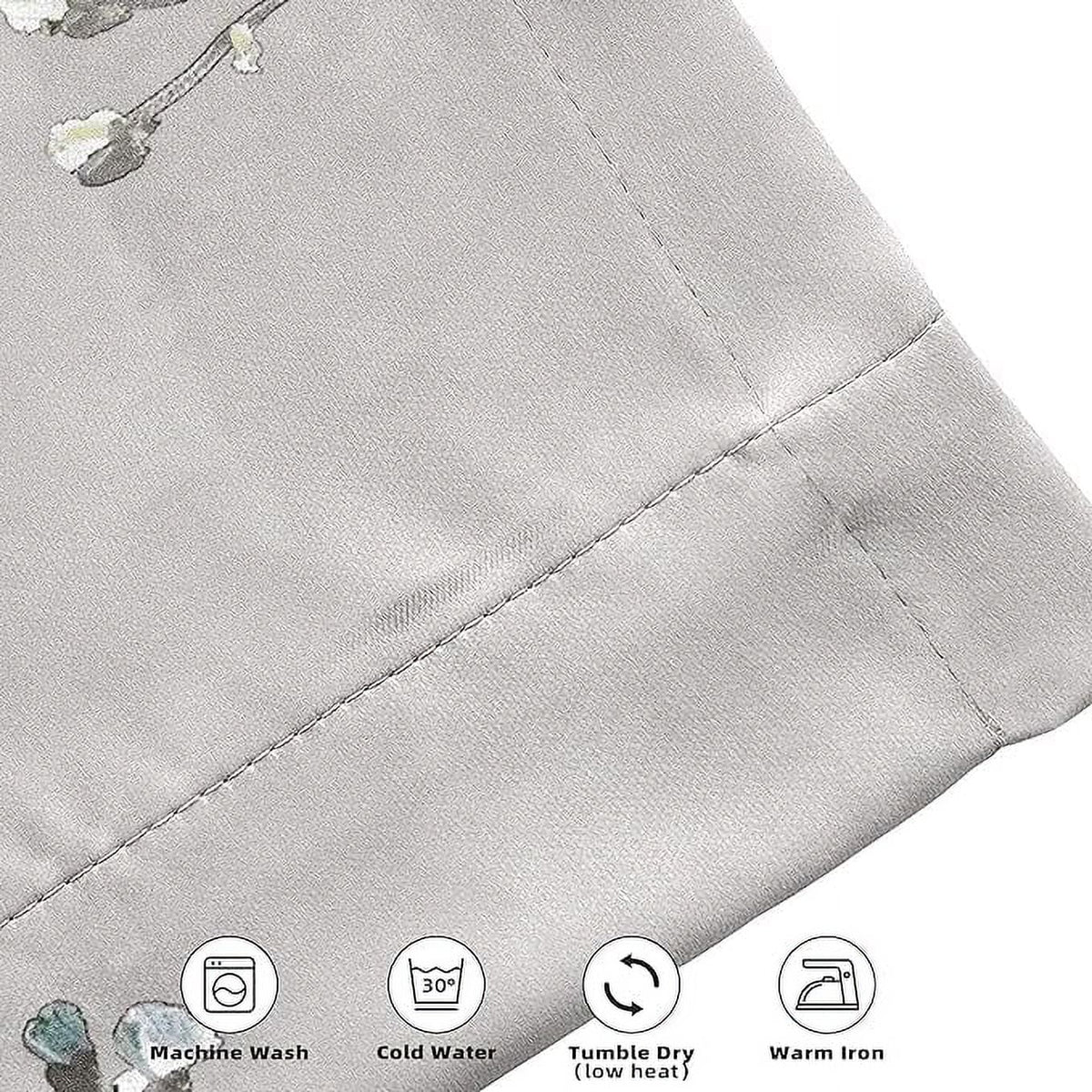 Blue Gray Floral Tie Up Curtain T76651