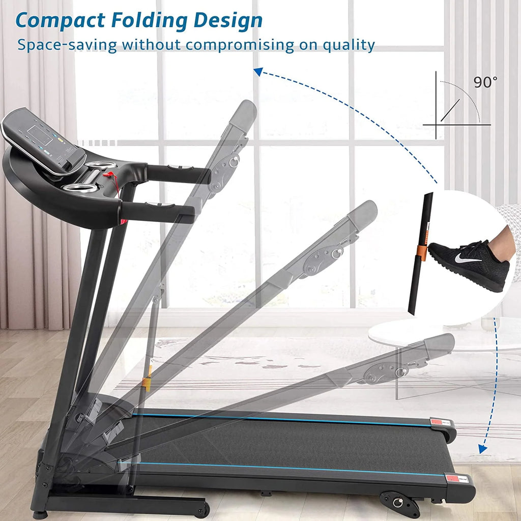 3.5HP Folding Electric Treadmill with Incline, Black F271018