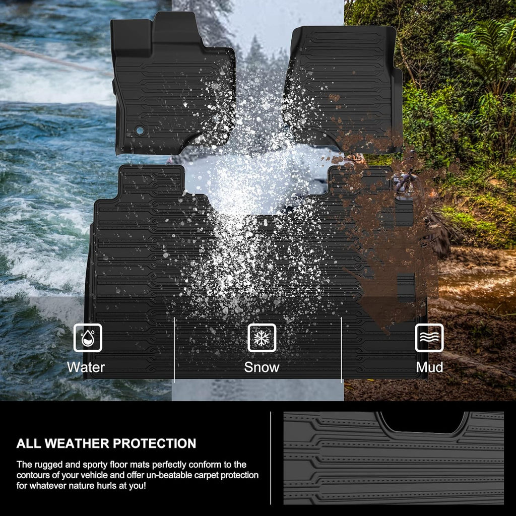 F150 Floor Mats for 2021 2022 Ford F-150 SuperCrew Cab All Weather Custom Fit Liners I807