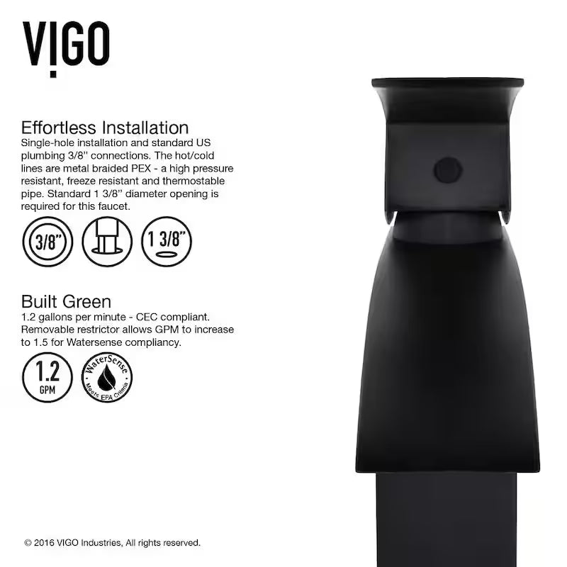 Single Handle Bathroom Faucet Matte Black V4769