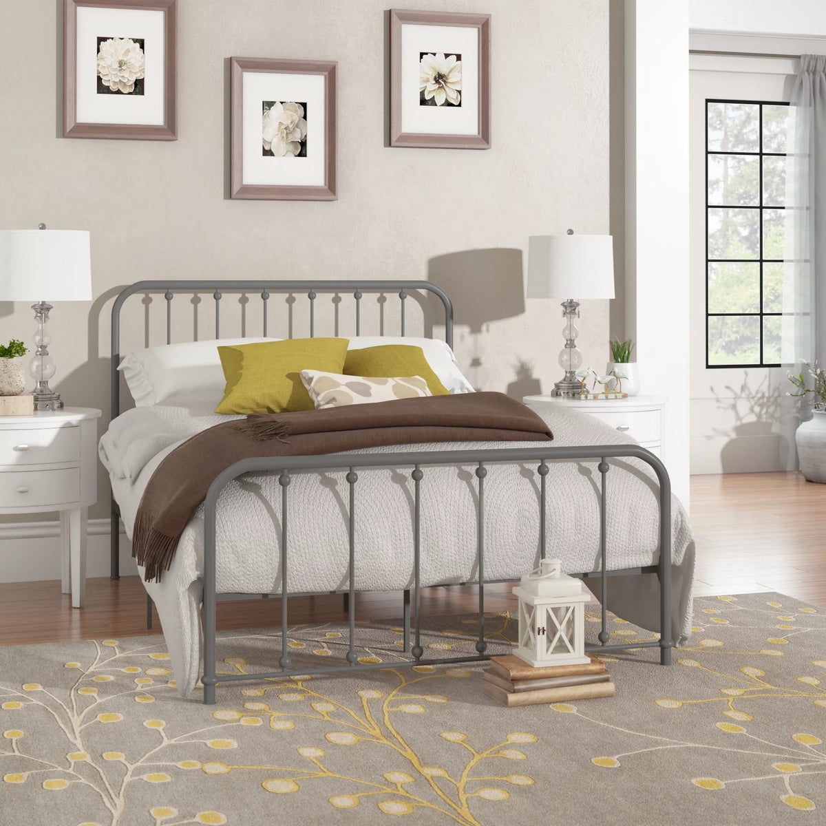 White Metal Platform Full Bed A7092