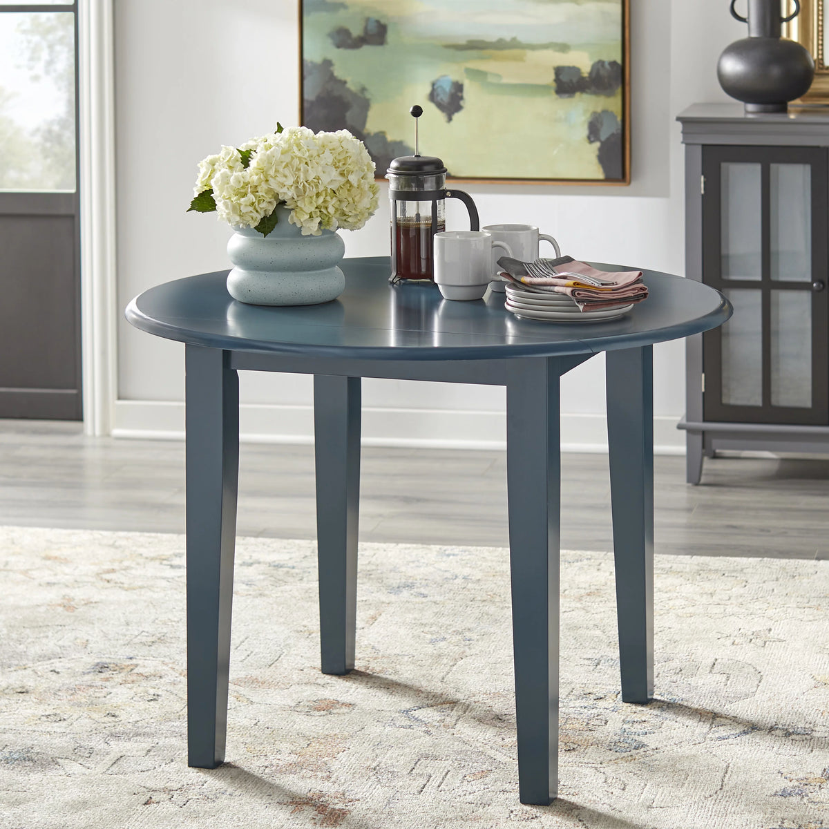 40” Round Solid Wood Drop Leaf Dining Table U122