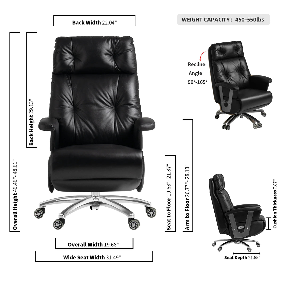 Black Reclining Office Chair I250