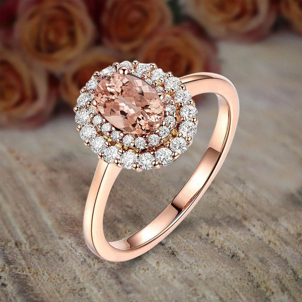 10k Rose Gold Morganite and Diamond Engagement Ring Y264965