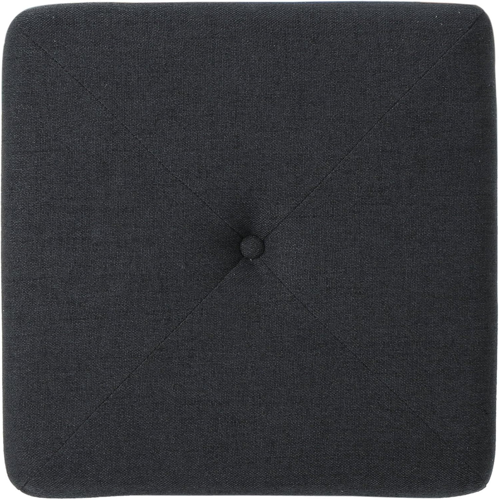 Dark Charcoal Fabric Square Ottoman H887