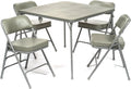 5-Piece Folding Card Table and Padded Chair Set Grey O110071