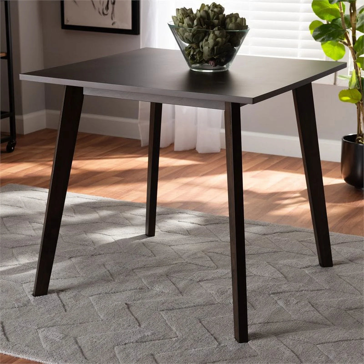 Dark Oak Square Wood Dining Table K40375