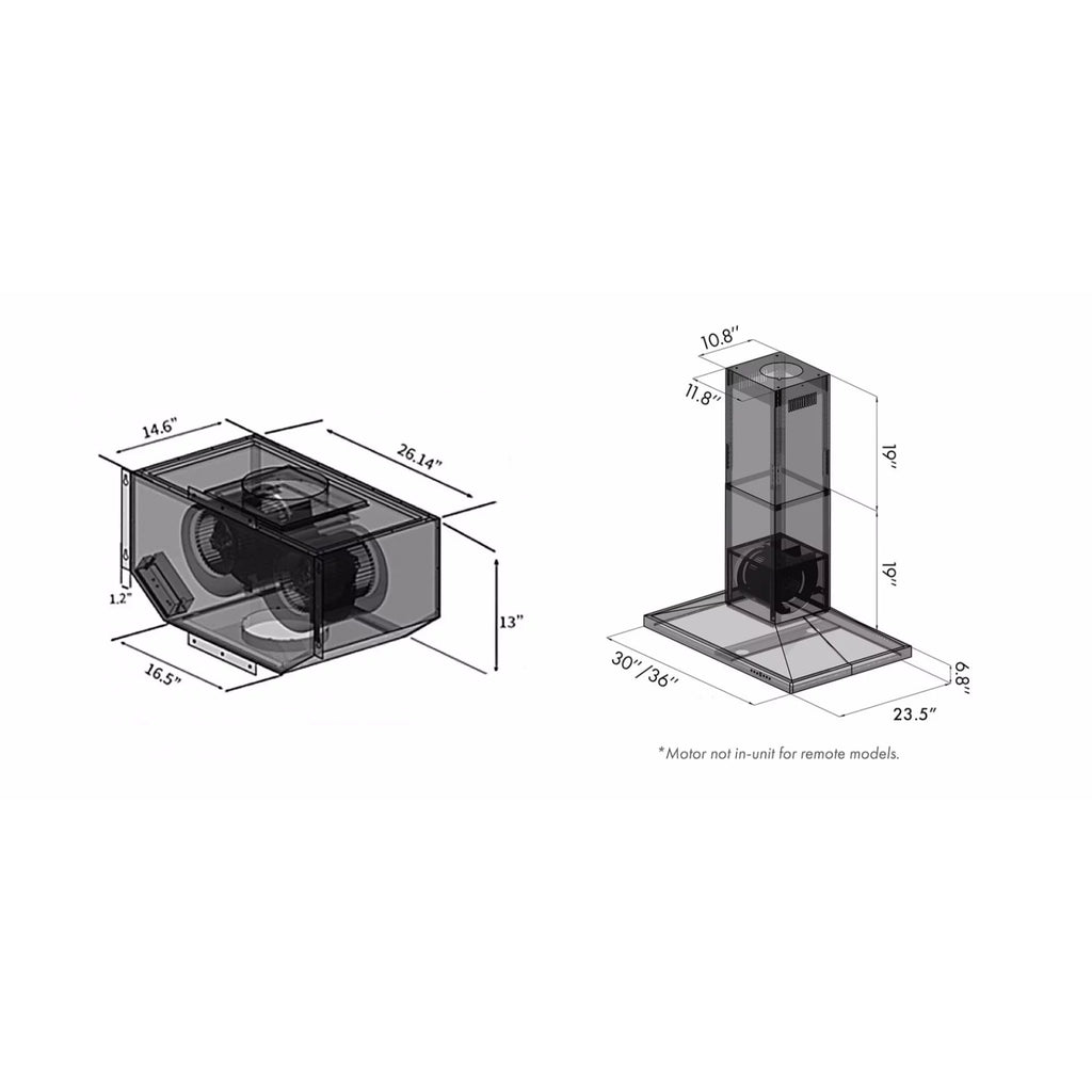 48 in. 1200 CFM Island Mount Range Hood in Stainless Steel M26845