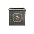 10.2"x10.2"x10.2" Antique Gray Concrete Planter with Drainage Hole B465093