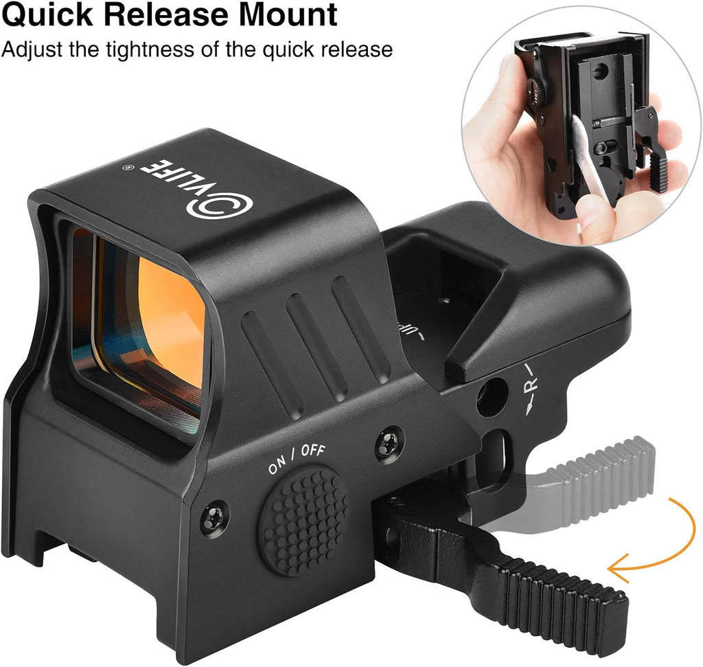 1x22x33 Red Dot Sight 4 Reticles Reflex Sight with Quick Detach Mount K959562